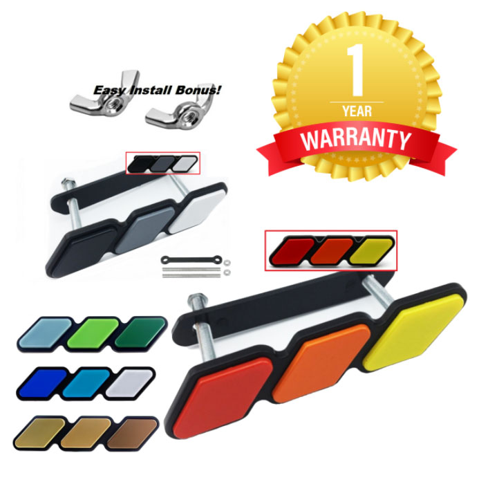 Universal Tri-Color Standard Grille Badge Plastic Emblem Universal Tri-Color Standard Grille Badge Plastic Emblem